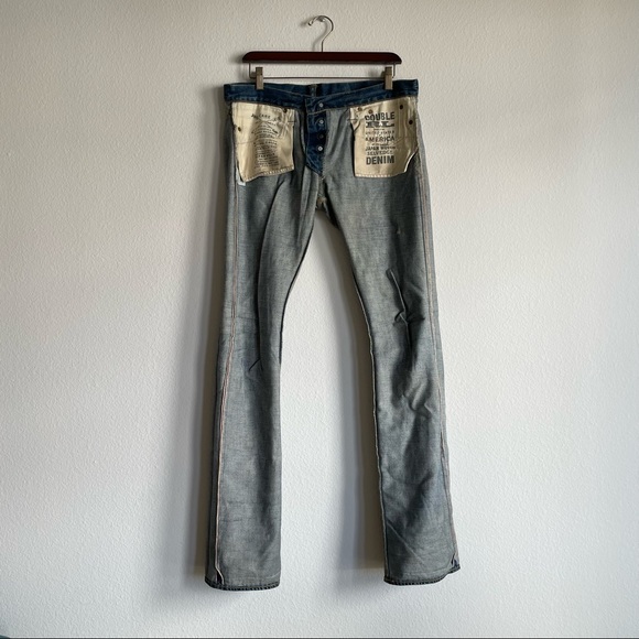 RRL Ralph Lauren Japan Woven/USA Made Selvedge Denim Low-Rise Bootcut Jeans - Picture 2 of 8
